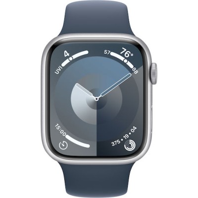 Apple Watch Series 9 Aluminium 45mm Silver with Storm Blue Sport Band Εκθεσιακό New Open Box (18/08/25)